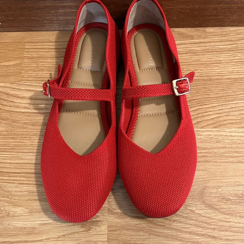 Kelly & Katie Red Mary Jane Flats